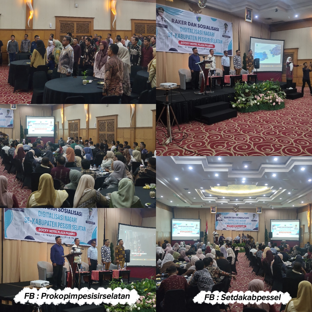 Wabup Pessel, Dr. H. Risnaldi Ibrahim, S.Ag., M.M., M.H. Membuka Raker dan Sosialisasi Digitalisasi Nagari Tahap I di Padang