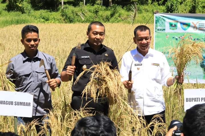 Hadiri Panen Raya Santri Bertani, Wagub Apresiasi Pesantren Berdaya Mandiri 